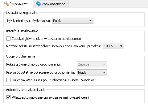 Ustawienia podstawowe